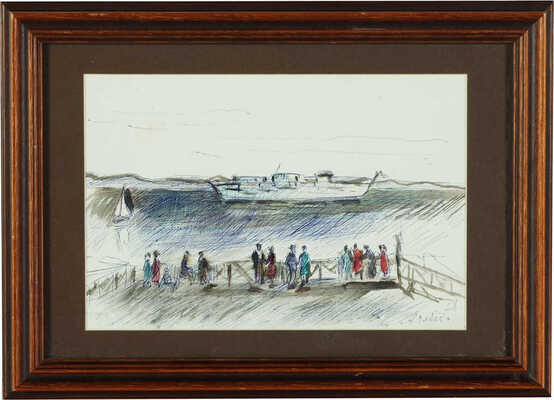 Лабас Александр Аркадьевич. Ожидают пароход. Из серии «Рисунки-наброски» 